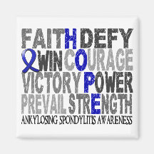 Hope Word Collage Ankylosing Spondylitis Refrigerator Magnet