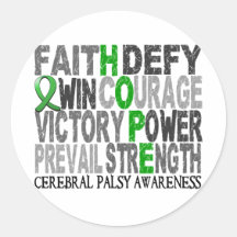 Hope Word Collage Cerebral Palsy Sticker