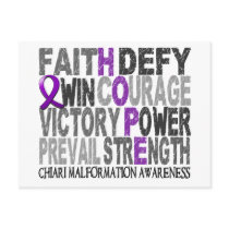 Hope Word Collage Chiari Malformation Post Cards