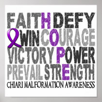 Hope Word Collage Chiari Malformation Posters