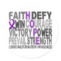 Hope Word Collage Chiari Malformation Sticker