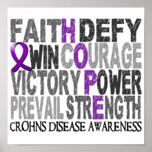 Hope Word Collage Crohn's Disease Print