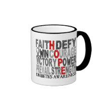 Hope Word Collage Diabetes Mug