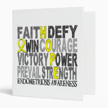 Hope Word Collage Endometriosis 3 Ring Binder