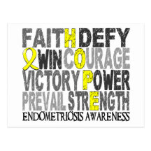 Hope Word Collage Endometriosis Postcards