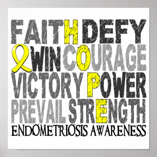 Hope Word Collage Endometriosis Print
