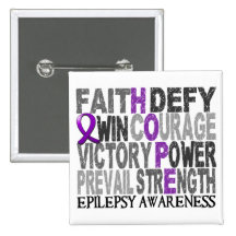 Hope Word Collage Epilepsy Buttons