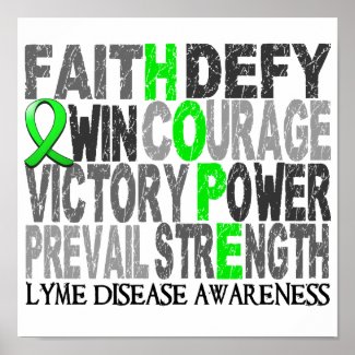 Hope Word Collage Lyme Disease Poster