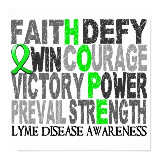 Hope Word Collage Lyme Disease Poster
