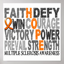 Hope Word Collage Multiple Sclerosis Print