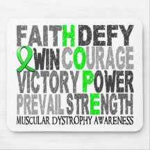 Hope Word Collage Muscular Dystrophy Mouse Pad