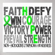 Hope Word Collage Non-Hodgkin's Lymphoma Print