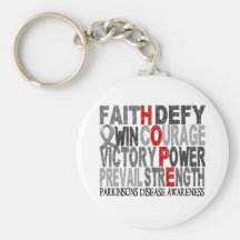 Hope Word Collage Parkinson's Disease Key Chain