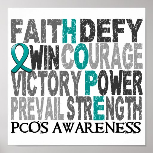 Hope Word Collage PCOS Posters