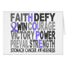 Hope Word Collage Stomach Cancer Card