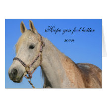 Hope you feel better horse greeting card