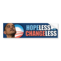 Hopeless Changeless Anti Obama Bumper Stickers