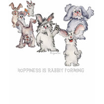 Hoppiness is Rabbit Forming Cartoon T Shirts