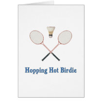Hopping Hot Badminton Greeting Card