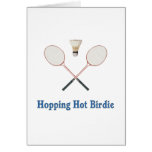 Hopping Hot Badminton Greeting Card
