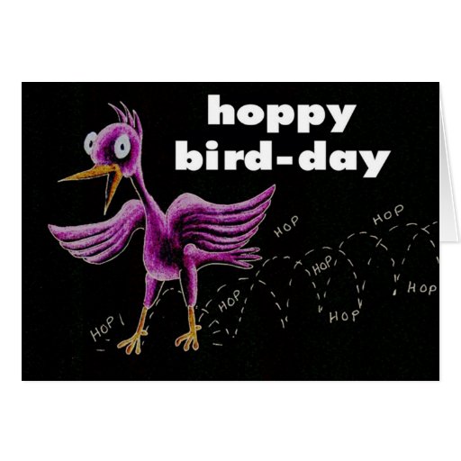 hoppy bird-day funny greeting card