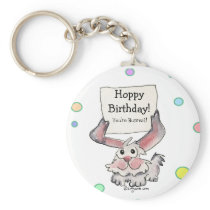 Hoppy Birthday Bunreal Cute Personalized Keychains