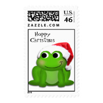 Hoppy Christmas Santa Hat Froggy Stamps