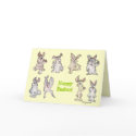 Hoppy Easter Cartoon Rabbits Greeting Card