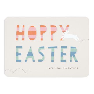 Hoppy Easter Easter Card - Bubblegum 5" X 7" Invitation Card