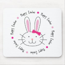 Hoppy Easter Girl T-shirt mousepads