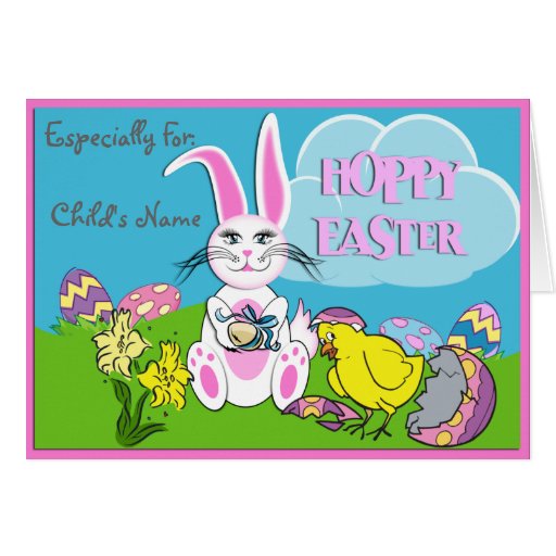 Hoppy Easter Kid&rsquo;s Easter Card | Zazzle