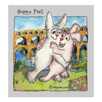 Hoppy Feet Cartoon Rabbits Poster Print by zooogle Hoppy Feet Cartoon Rabbits Poster Print