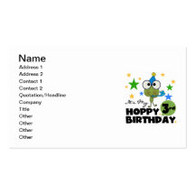 Hoppy Frog 3rd Birthday Tshirts and Gifts Business Card Template