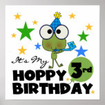 Hoppy Frog 3rd Birthday Tshirts and Gifts Posters