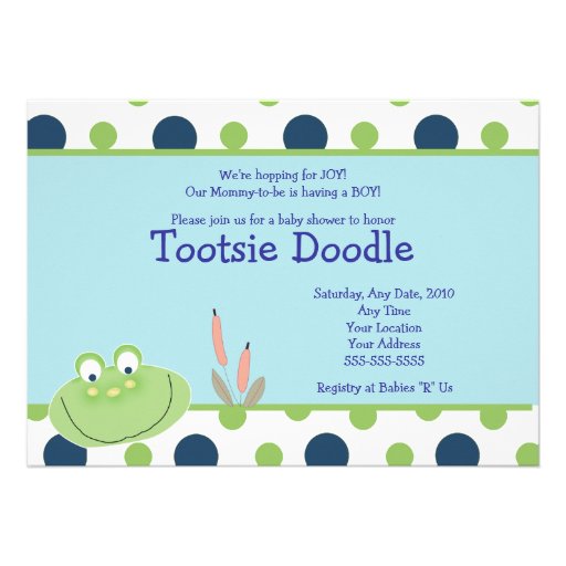 have a hoppy baby shower with our fun frog baby shower invitations ...