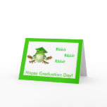 graduation, card, graduation, graduate, frogs,