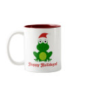Hoppy Holidays Santa Frog mugs by holidaywhimsy Hoppy Holidays Santa Frog mugs