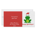 Hoppy Holidays Santa Frog photo cards by holidaywhimsy Hoppy Holidays Santa Frog photo cards
