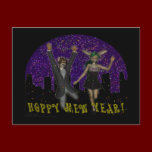 Hoppy Mew Year Postcard postcards