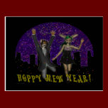 Hoppy Mew Year Postcard postcards