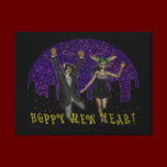 Hoppy Mew Year Wrapped Canvas canvas prints