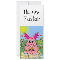 Hoppy Pink Bunny Day rack cards by smudgeart Hoppy Pink Bunny Day rack cards