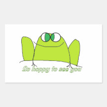 Hoppy to see you rectangular stickers
