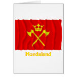 Hordaland waving flag with name greeting cards