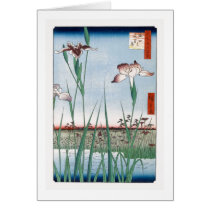 Horikiri Iris Garden, Utagawa Hiroshige cards by masterpiecesofart Horikiri Iris Garden, Utagawa Hiroshige cards