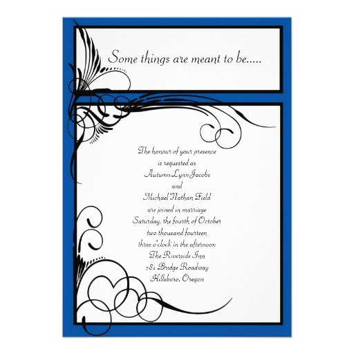 Horizon Blue Floral Wedding Invitations