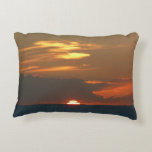 Horizon Sunset Tropical Landscape Accent Pillow