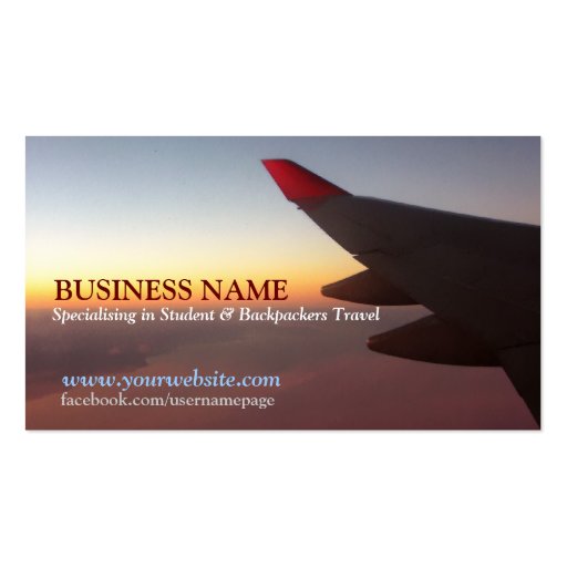 Horizon Travel Flight Business Card (back side)