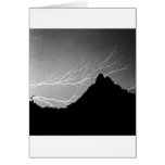 Horizonal Lightning Storm BW Card