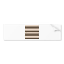 Horizontal Broad Stripes - Almond and Cafe Noir Bumper Stickers